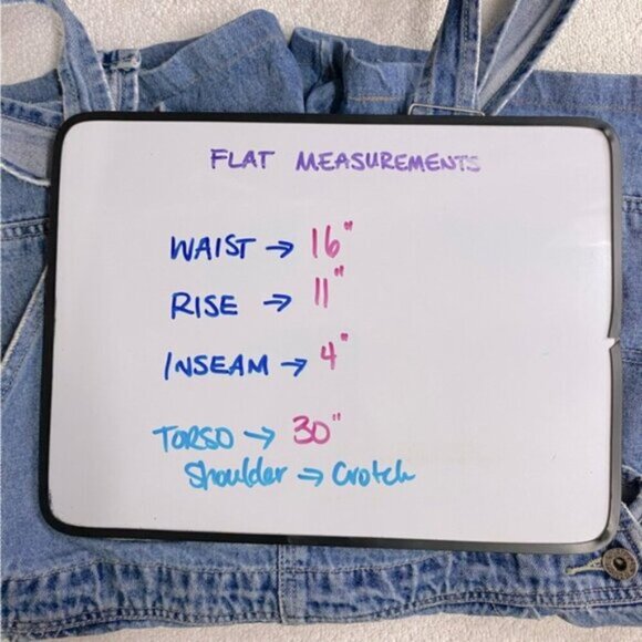 Vintage Jonny Q Blue Denim Cut Off Overall Shorts Short Alls Jean Shorts 31 - Picture 5 of 16